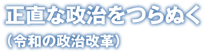 正直な政治をつらぬく（令和の政治改革）
