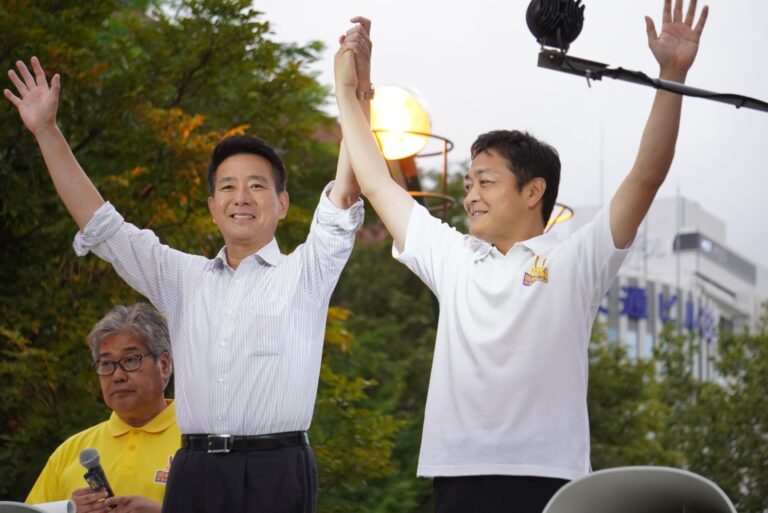 【代表選・北海道】玉木・前原両候補が札幌市内で街頭演説