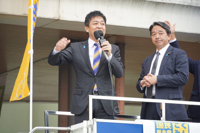 【栃木】「今一番大切なのは、『賃上げ！賃上げ！賃上げ！』だ」玉木代表が榛葉幹事長と街頭演説