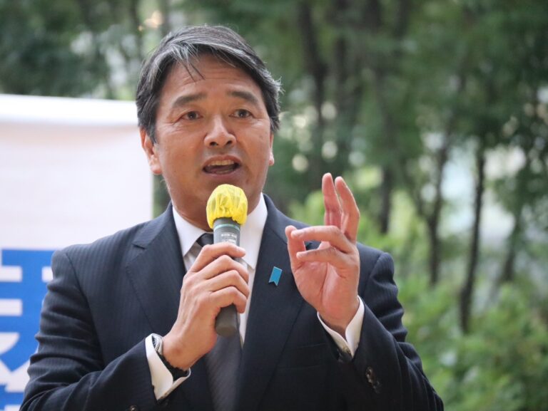 【千葉】「正直な政治を実現したい」榛葉幹事長が平戸総支部長と演説