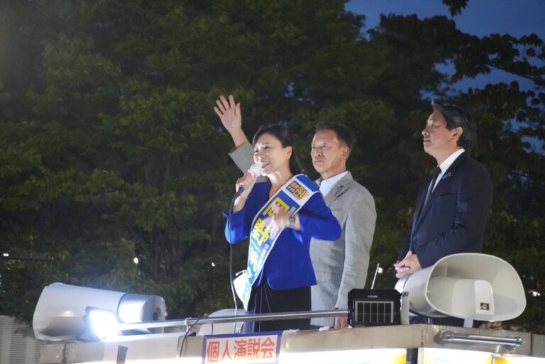 【千葉5区・岡野純子】「どの候補者よりも選挙区を回った自負がある」岡野純子候補が榛葉幹事長と街頭演説