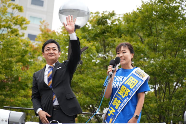 【千葉5区・岡野純子】「皆さんの一票でこの国を変えよう」玉木代表が岡野純子候補と街頭演説