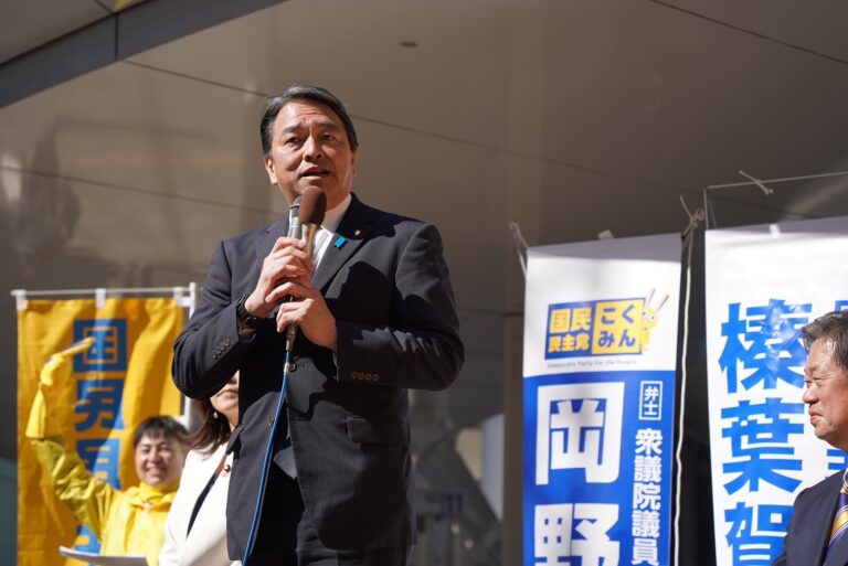 【千葉】「みんなが元気になれば日本は元気になる」榛葉幹事長が千葉市で街頭演説会に参加