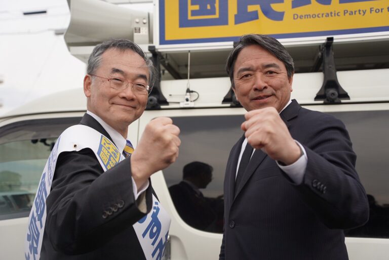 【徳島】「地方の問題を解決するためにも国民民主党の政策が必要」いいずみかもん候補が榛葉幹事長と鳴門市内で街頭演説