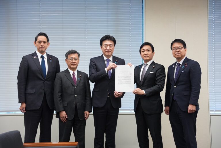 【申し入れ】「ペルシャ湾における日本関係船舶および船員の安全確保並びにホルムズ海峡の安全航行確保に関する提言」を内閣官房長官へ申し入れ