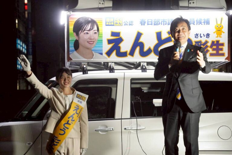 【春日部市議選】「市民の立場に立った、数字の分かる政治家が必要」えんどう彩生候補と玉木代表が街頭演説
